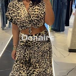 Falda larga vuelo animal print Dixie - Imagen 2