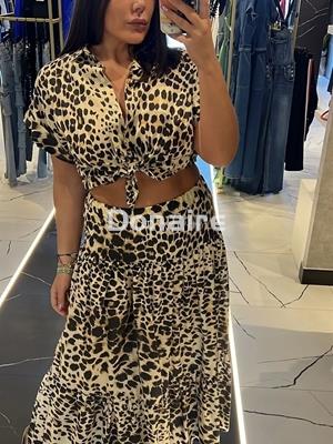 Falda larga vuelo animal print Dixie - Imagen 2