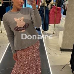 Falda lentejuelas rosa palo Dixie - Imagen 1