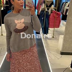 Falda lentejuelas rosa palo Dixie - Imagen 2