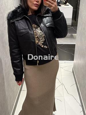 Falda punto de lurex beige y dorado Lez a Lez - Imagen 1