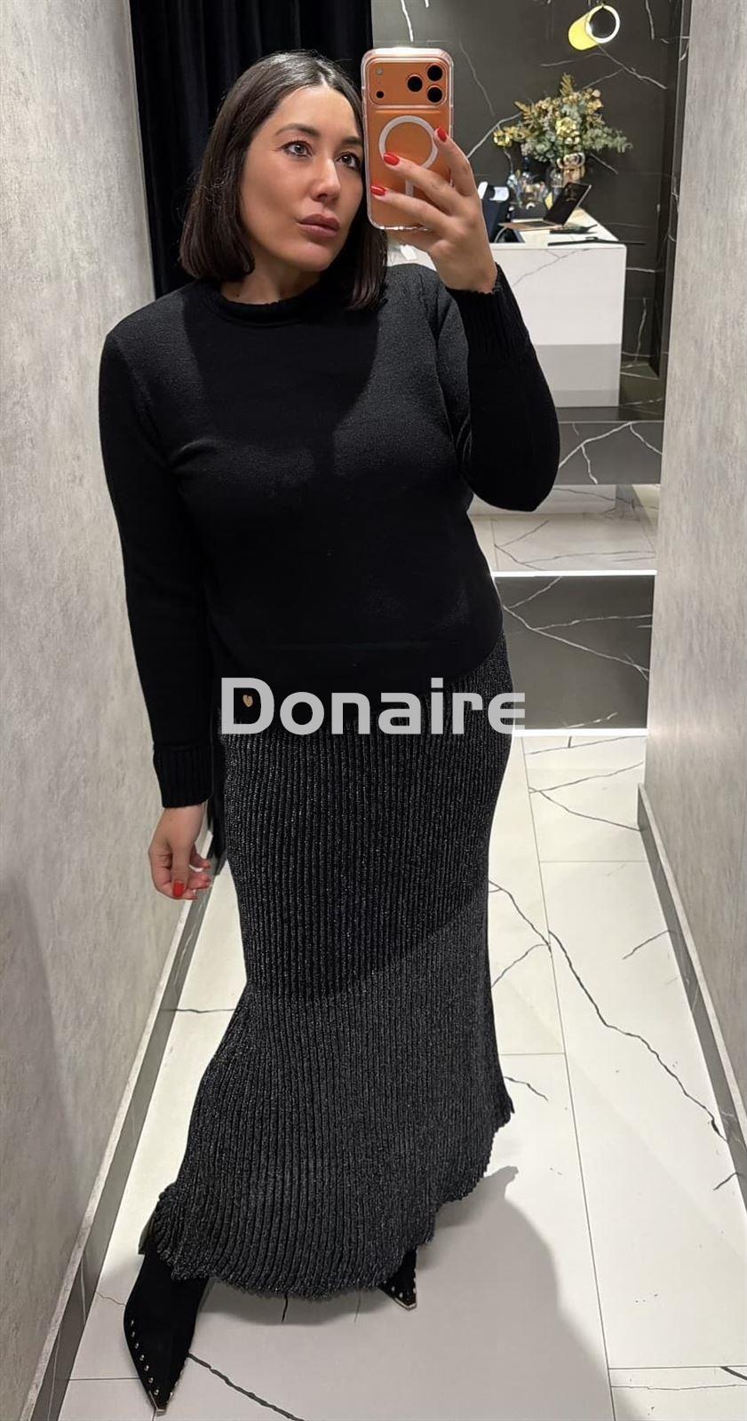 Falda punto de lurex negro y plata Lez a Lez - Imagen 3