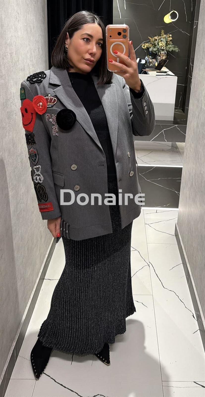 Falda punto de lurex negro y plata Lez a Lez - Imagen 4