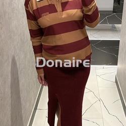 Falda tubo granate punto de canalé Open - Imagen 2