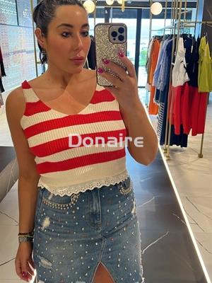 Falda vaquera Goa Goa brillos multicolor - Imagen 1