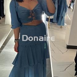 Falda vaquera midi volantes Lez a Lez - Imagen 1