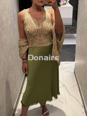 Falda verde estilo lencera Goa Goa - Imagen 1