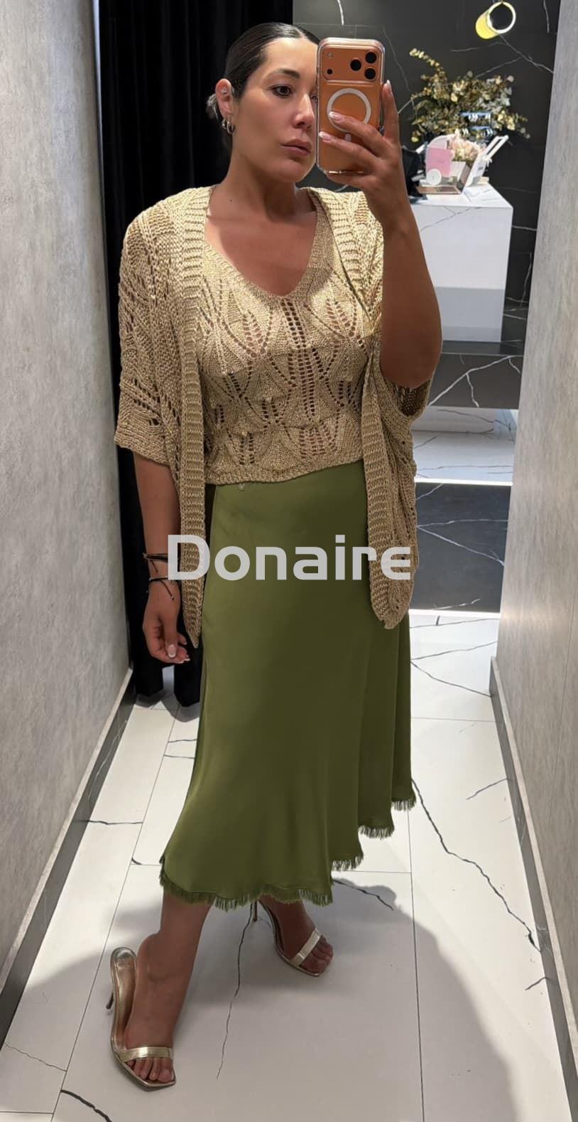 Falda verde estilo lencera Goa Goa - Imagen 3