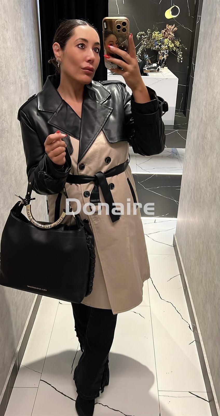 Gabardina tejido combinado Koralline - Imagen 1