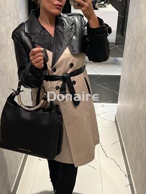 Gabardina tejido combinado Koralline - Imagen 1