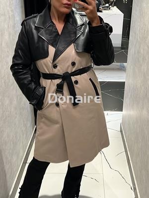 Gabardina tejido combinado Koralline - Imagen 2