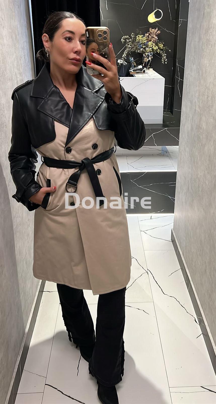 Gabardina tejido combinado Koralline - Imagen 3