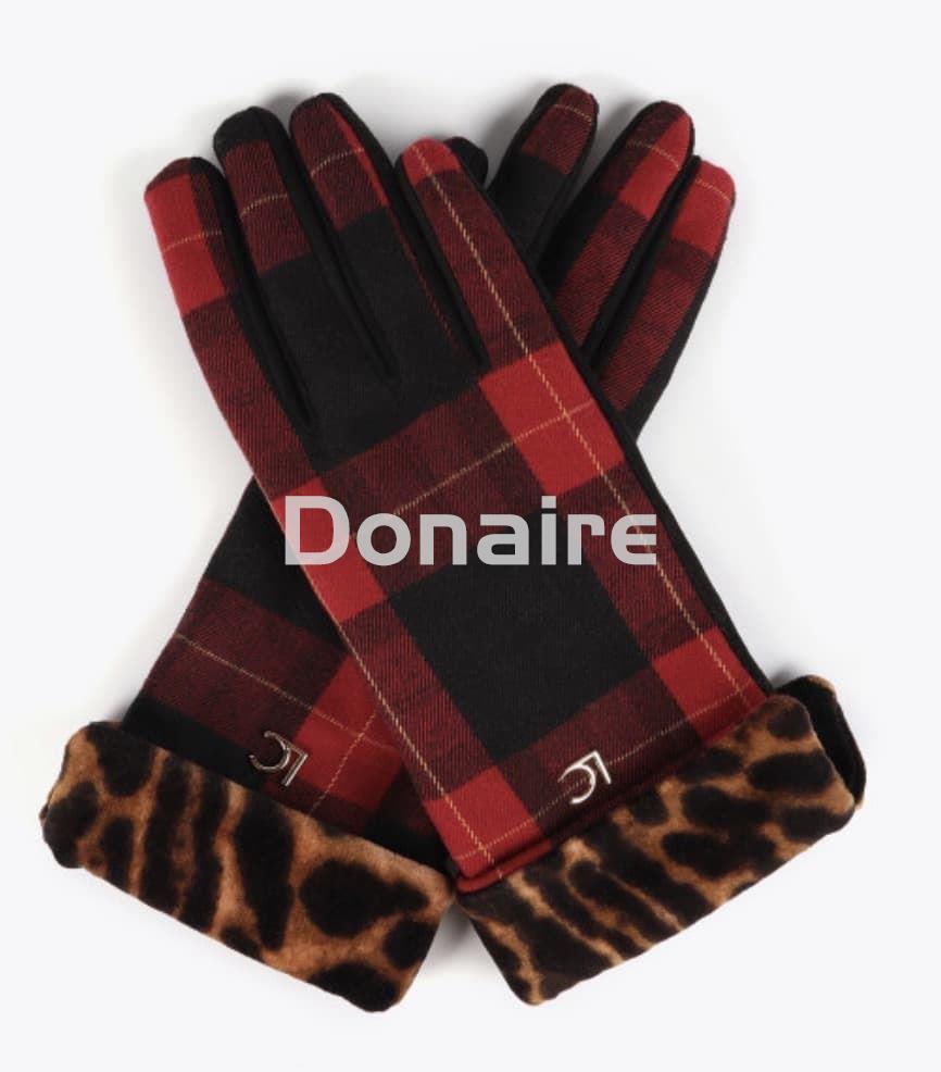 Guantes combinados cuadro escocés y leopardo Lola Casademunt - Imagen 2