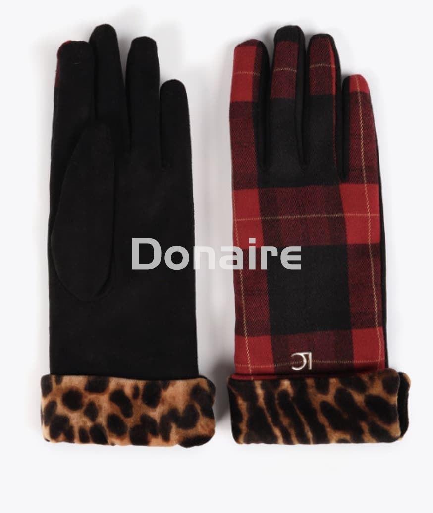 Guantes combinados cuadro escocés y leopardo Lola Casademunt - Imagen 4