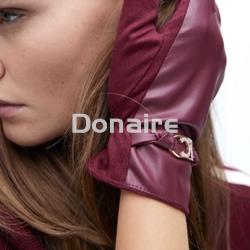 Guantes efecto piel burdeos Lola Casademunt - Imagen 1