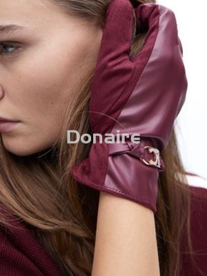 Guantes efecto piel burdeos Lola Casademunt - Imagen 1