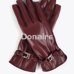 Guantes efecto piel burdeos Lola Casademunt - Imagen 2