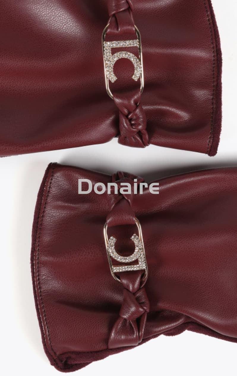 Guantes efecto piel burdeos Lola Casademunt - Imagen 5
