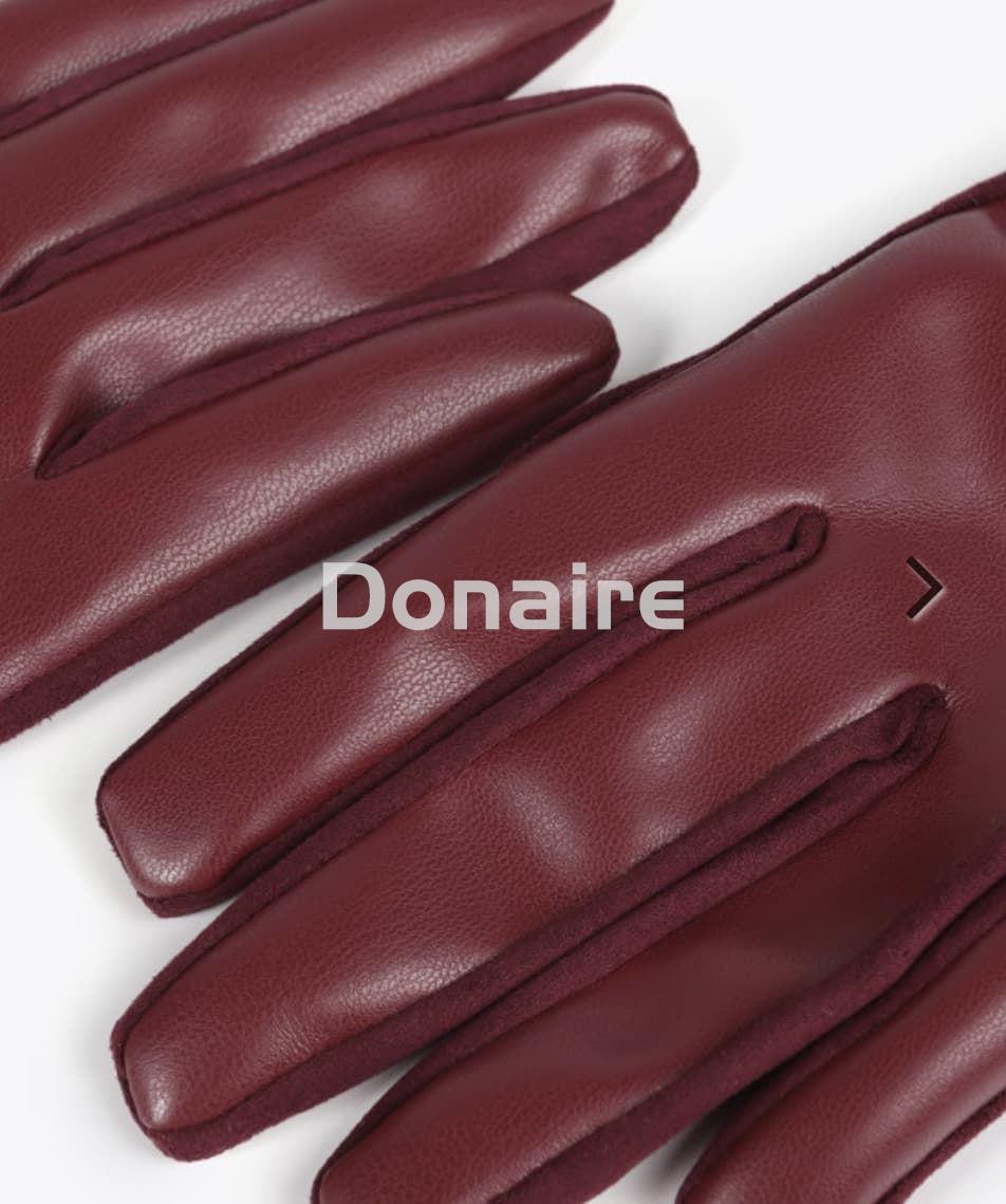 Guantes efecto piel burdeos Lola Casademunt - Imagen 6