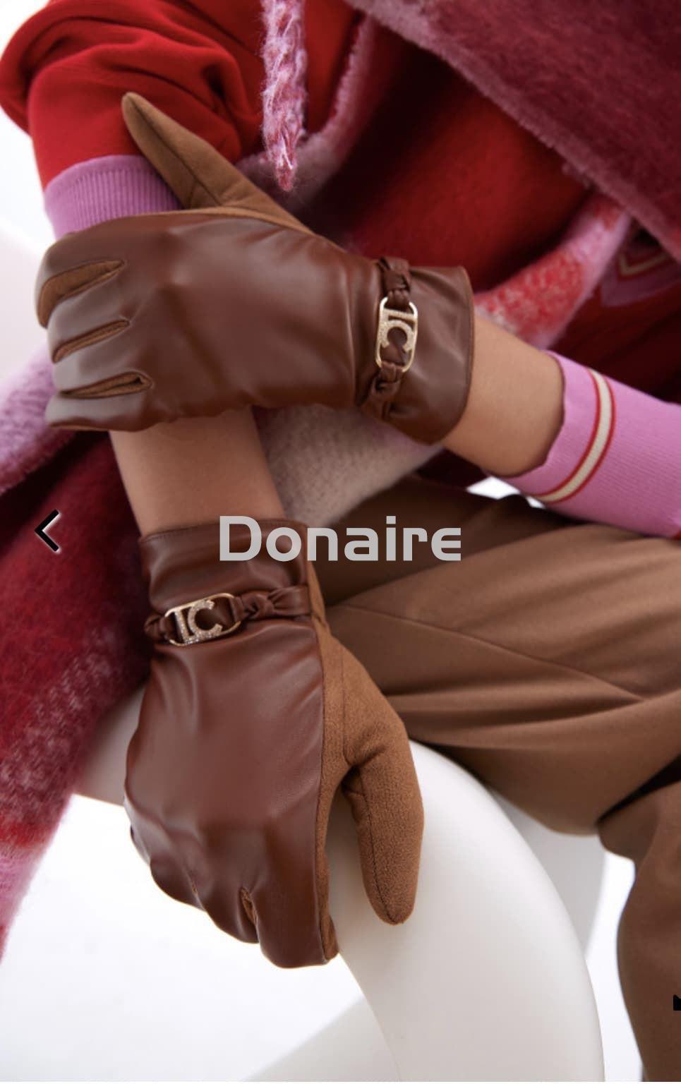 Guantes efecto piel marrón Lola Casademunt - Imagen 1