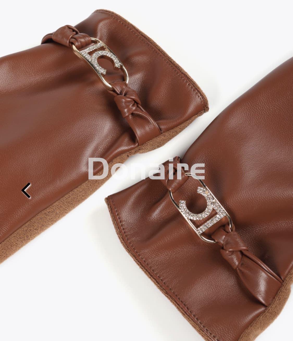 Guantes efecto piel marrón Lola Casademunt - Imagen 5
