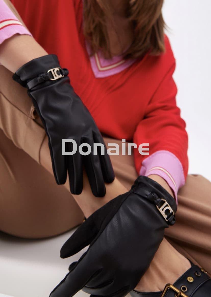 Guantes efecto piel negros Lola Casademunt - Imagen 1