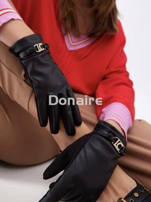 Guantes efecto piel negros Lola Casademunt - Imagen 1