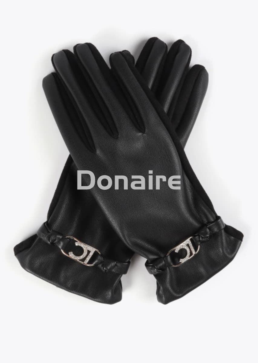 Guantes efecto piel negros Lola Casademunt - Imagen 2