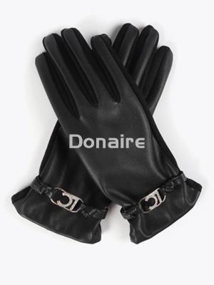 Guantes efecto piel negros Lola Casademunt - Imagen 2