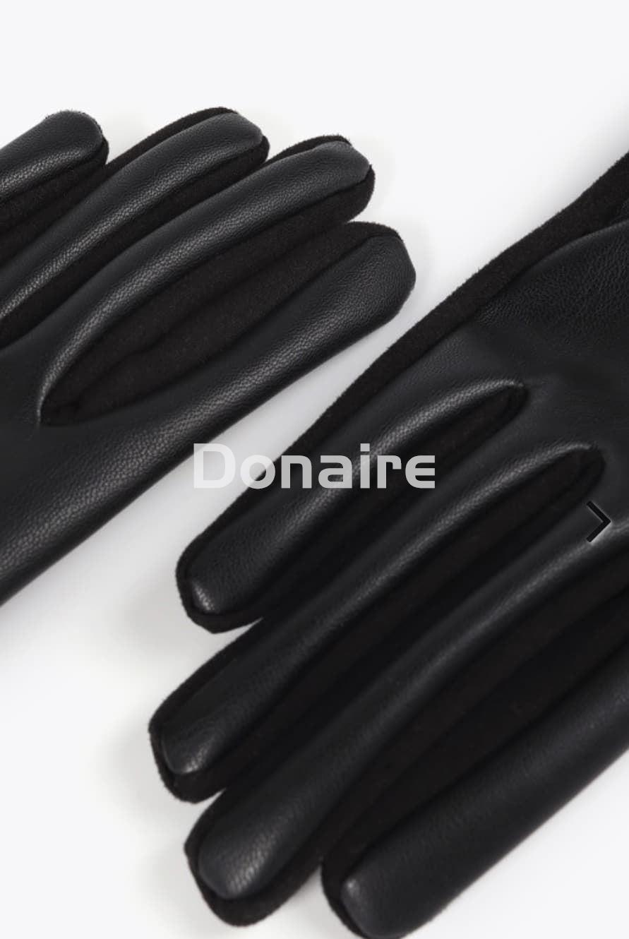 Guantes efecto piel negros Lola Casademunt - Imagen 6