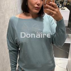 Jersey aguamarina punto fino lazada strass Lolita - Imagen 1