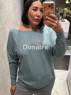 Jersey aguamarina punto fino lazada strass Lolita - Imagen 1