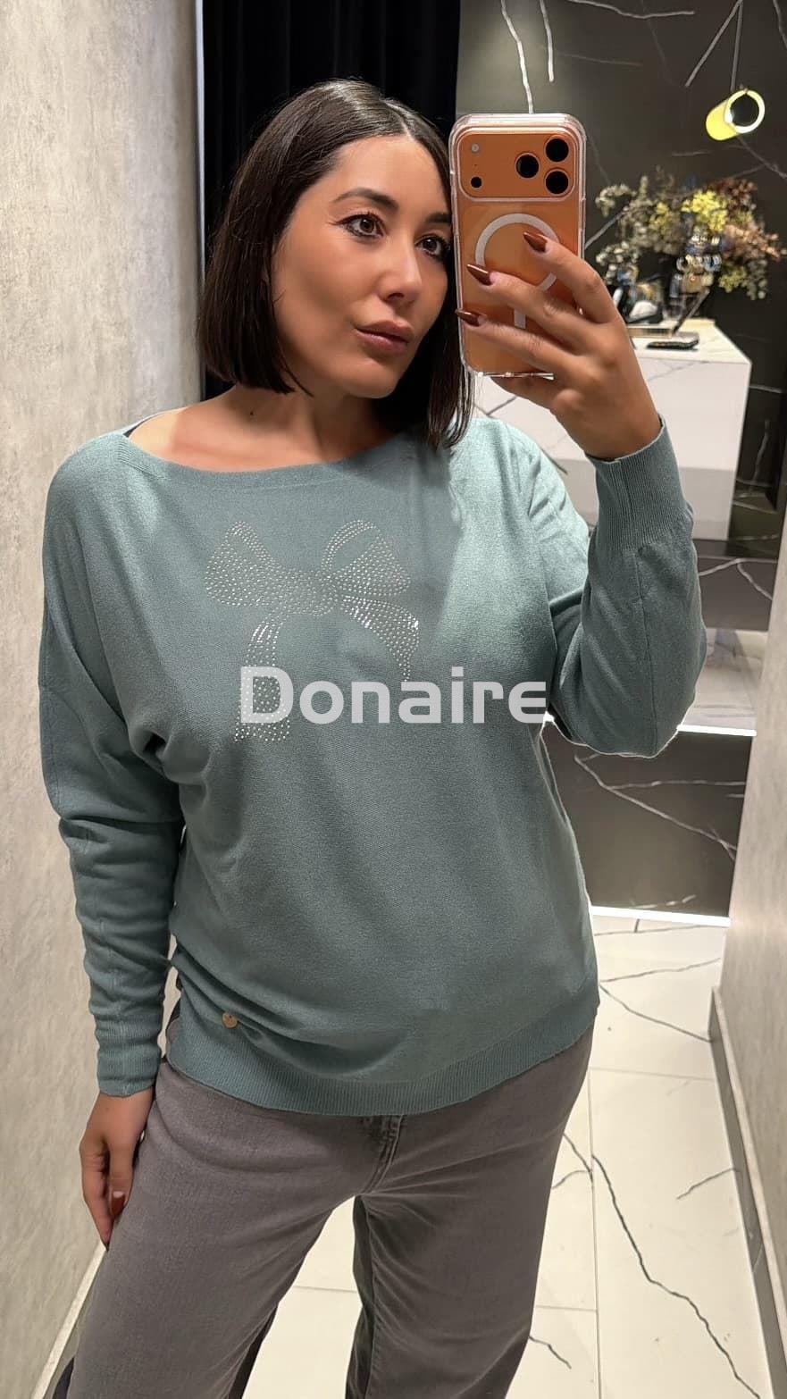 Jersey aguamarina punto fino lazada strass Lolita - Imagen 3