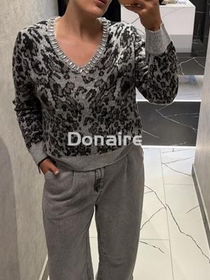 Jersey aninal print gris Koralline - Imagen 1