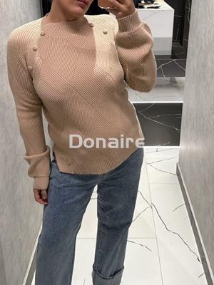 Jersey beige punto de canalé Lolita - Imagen 1