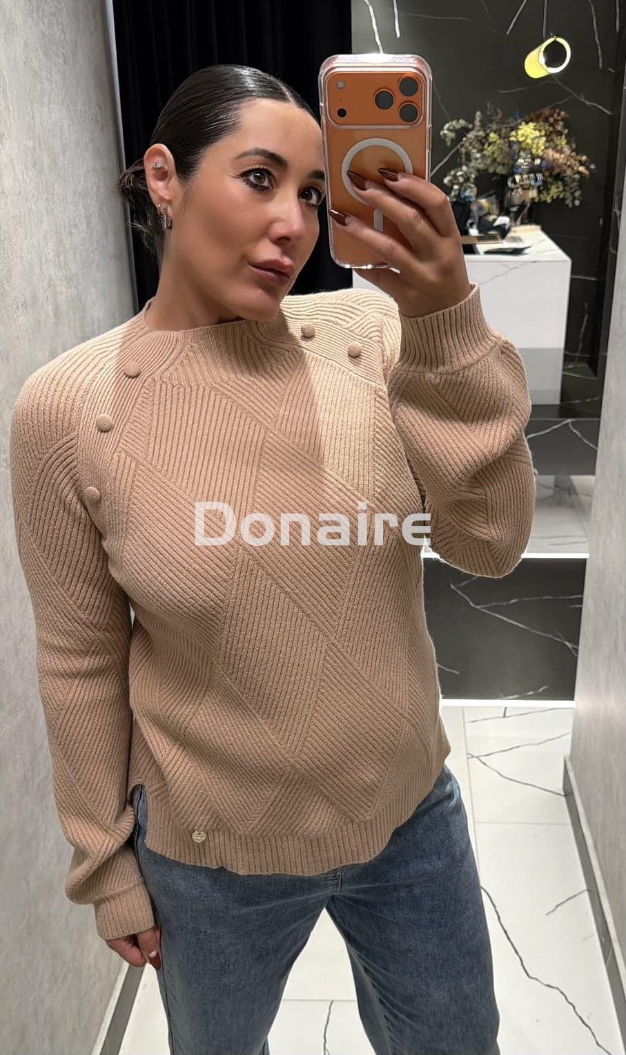 Jersey beige punto de canalé Lolita - Imagen 2