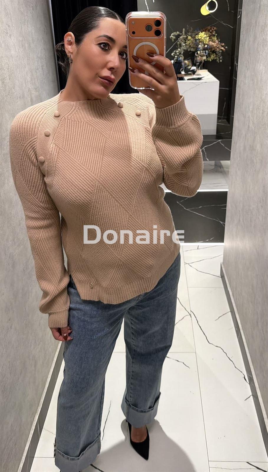 Jersey beige punto de canalé Lolita - Imagen 3