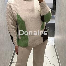 Jersey cuello vuelto crudo detalles marrones y verdes WNT - Imagen 1