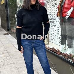 Jersey cut out efecto mitones negro Goa Goa - Imagen 1