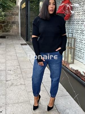 Jersey cut out efecto mitones negro Goa Goa - Imagen 2