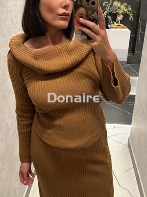 Jersey de cuello barco drapeado L’CECCI - Imagen 1