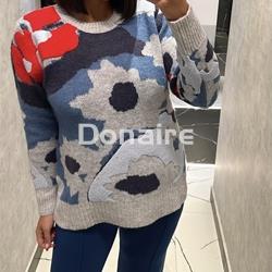 Jersey dibujo jacquard gris azul rojo WNT - Imagen 1