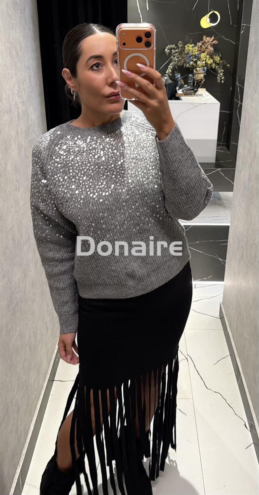 Jersey gris lentejuelas Phard - Imagen 1