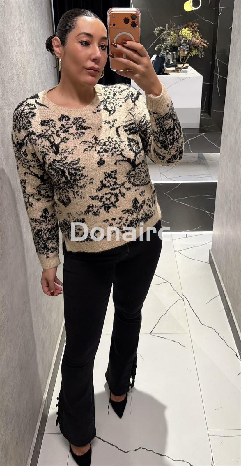 Jersey jacquard floral NKN - Imagen 1