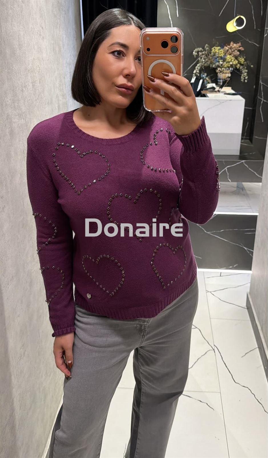 Jersey morado corazones strass Lolita - Imagen 1