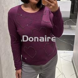 Jersey morado corazones strass Lolita - Imagen 1