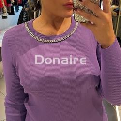 Jersey morado punto de canalé Goa Goa - Imagen 2