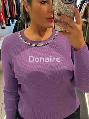 Jersey morado punto de canalé Goa Goa - Imagen 2