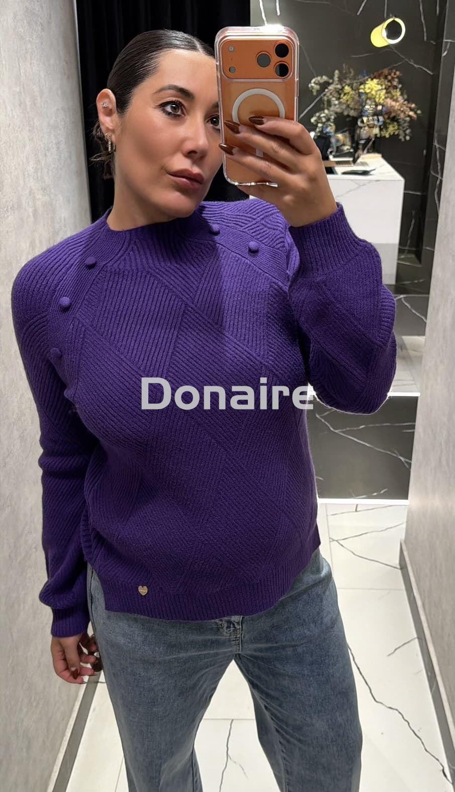 Jersey morado punto de canalé Lolita - Imagen 2