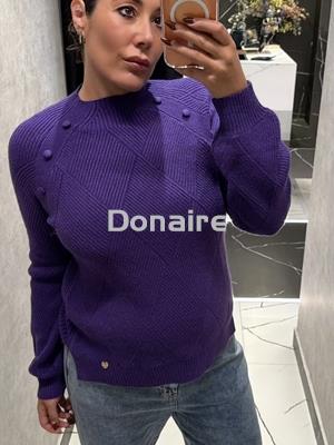 Jersey morado punto de canalé Lolita - Imagen 2